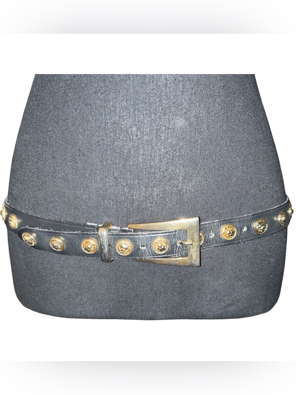 The Limited Black Leather Belt with Gold Coins Made in Italy